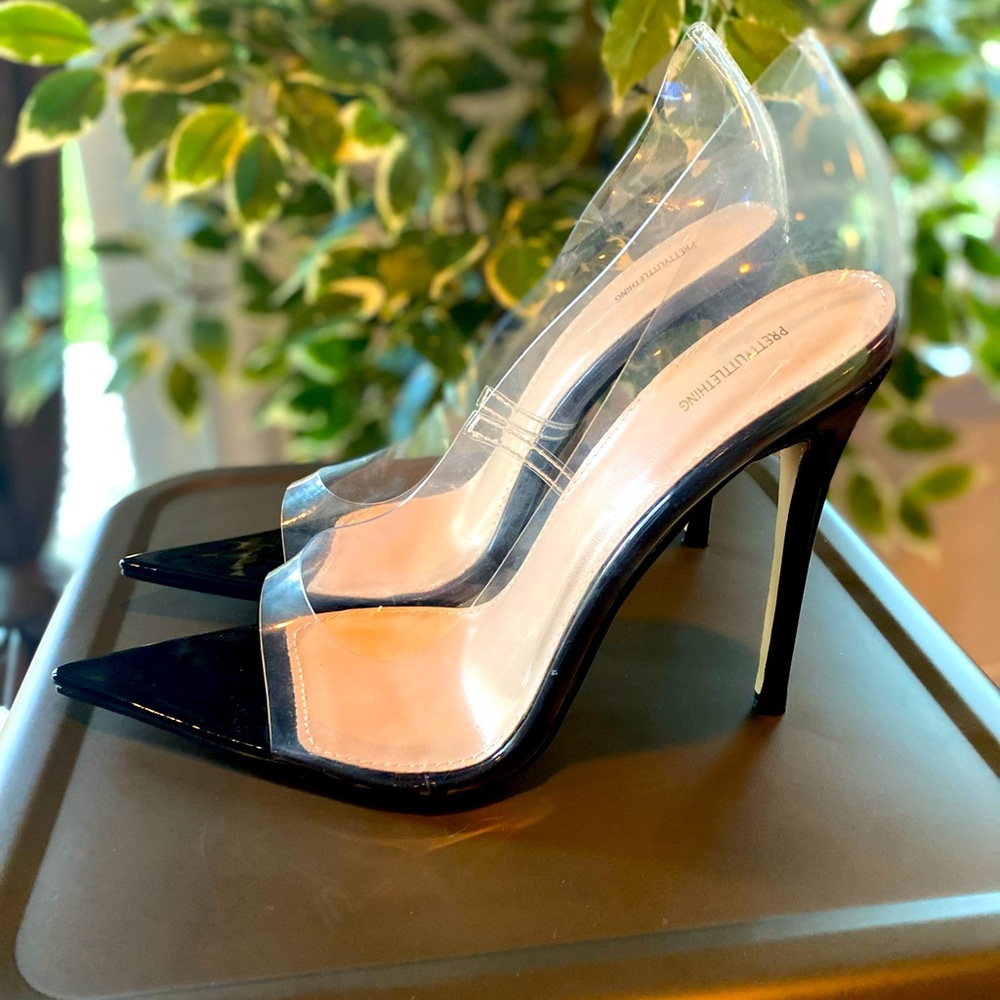 Clear open toe pump